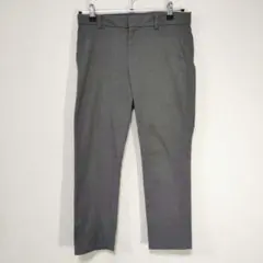 【美品】ユニクロ スマートアンクルパンツ S グレー ストレッチクロップドパンツ