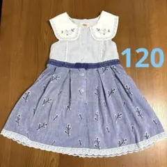 Souris ノースリーブワンピース 120 スーリー　子ども服　水色ワンピース