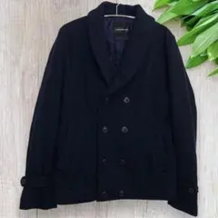 JACKROSE メンズ Pコート L ウール混 ダブル ネイビー