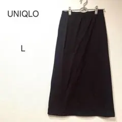 1640＊ユニクロ UNIQLO エアリズム ブラック ロングスカート L