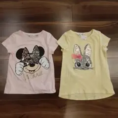 H&M ミニーマウス ウサギ Tシャツ 120/130 2枚セット