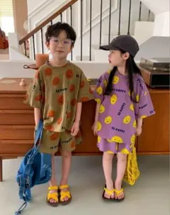 【新品】スマイリーフェイスTシャツ＆ショートパンツセット　2着セット