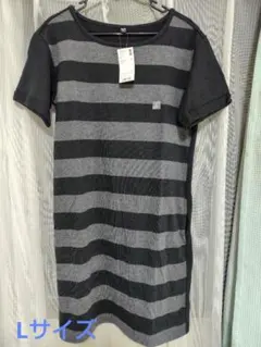 タグ付き未使用 UNIQLO WOMEN ボーダーワンピース （半袖） Lサイズ