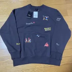 ミッキーマウス刺繍スウェット チャコール