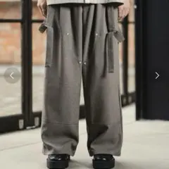 Casper John ダブルニーサスペンダースラックス グレー Sサイズ