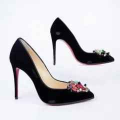 23.5cm Christian Louboutin ヒール ジュエリー飾り美品