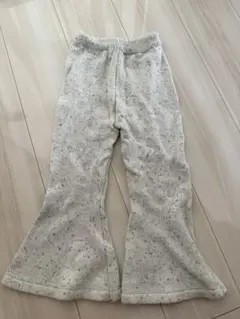 つぶつぶ柄ニットフレアパンツ　アイボリー　韓国風