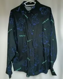 H&M クマ柄シャツ サブカル系 黒
