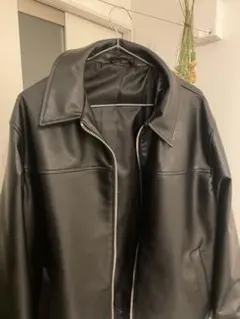 ZARA ブラックレザージャケット Lサイズ
