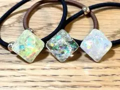 レジン ヘアゴム ハンドメイド ミントグリーン キラキラ - メルカリ