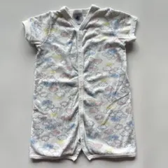 プチバトー　雲と虹のプリントロンパース 6m/67cm