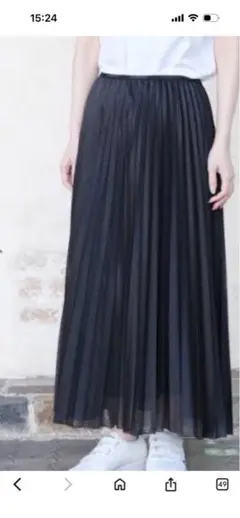 Gymphlex ジムフレックス プリーツロングスカート　ネイビー　新品タグ付き