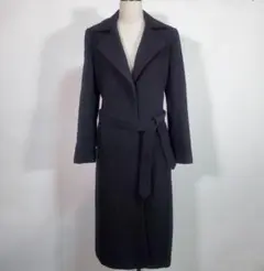 PROFILE 黒 ロングコート ベルト付き カシミヤ100%