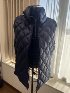 ネイビー キルティングダウンベスト