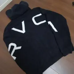 【美品】RVCA 大人気デカロゴ ビッグシルエット ブラック パーカー 古着 M