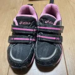 asics ブラック/ピンク スニーカー