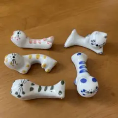 猫の形状の箸置き 5個セット