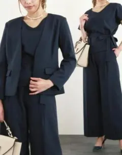 L ドレスラボ　Dresslab パンツスーツ　ジャケット　ブラウス　3点セット