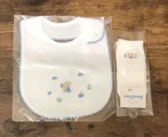 ファミリア　familiar スタイ・靴下セット　ファミちゃん刺繍　ブルー　新品