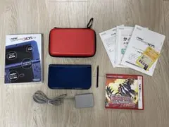 【美品】newニンテンドー3DSLL メタリックブルー 充電器オメガルビーセット