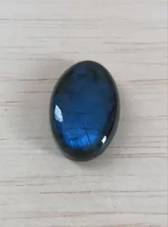 ブルー　ラブラドライト　ルース　美品　ブラックベース
