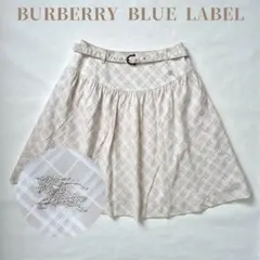 良品✨バーバリー ブルーレーベル チェック スカート ホースロゴ 38 日本製