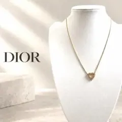 Christian Dior ディオール ラインストーン ハート ネックレス