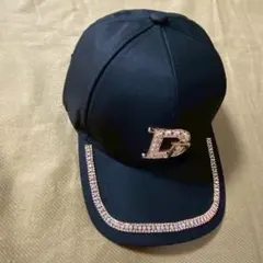 ラインストーン Dロゴ ベースボールキャップ ブラック