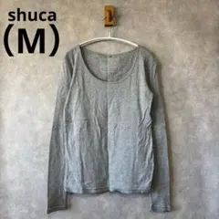 シュカshucaレディースロンTグレーMサイズUネック無地のサムネイル
