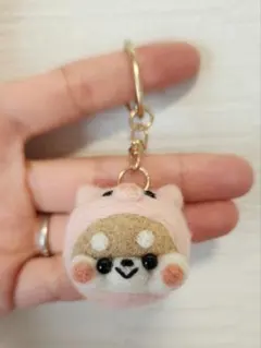 柴犬キーホルダー　ぶた