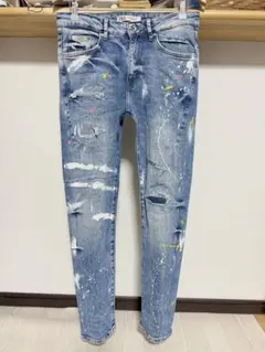 春夏カラー ペイント ZARA MAN ダメージ デニム