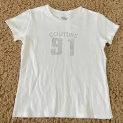 イング クチュール ラインストーン ちびTシャツ 平成ギャル Y2K 白