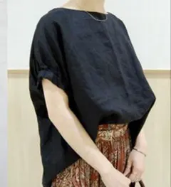 アーバンリサーチ ドアーズ リネン プルオーバー 袖口ギャザー　ブラウス