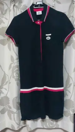 LACOSTE ポロシャツスタイル ワンピース 半袖 濃紺