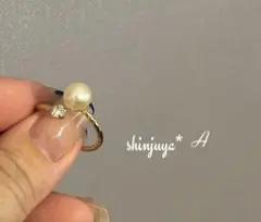 国産あこや真珠♡本物パールリング♡フリー♡本真珠♡結婚式♡誕生日♡一点もの