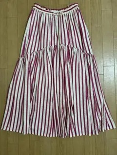 ドロストギャザーストライプぽこぽこボリュームスカート チャオパニックティピー