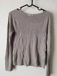 UNIQLO【ユニクロ】 M リブ編み長袖ニット グレー