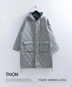 TAION ミリタリーフードダウンコート/ダークセージグリーン