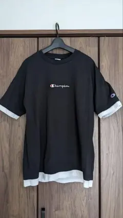 Champion  チャンピオン Tシャツ M  半袖  黒 重ね着 ブラック