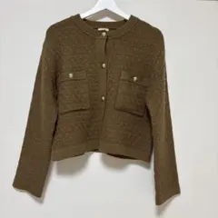 GUニットジャケット　ブラウンM