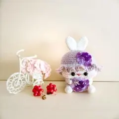 うさぎ あみぐるみ ベビーキャップ ボンネット いちご にんじん【カスタマイズ】 うさぎ いちご お花 あみぐるみ ベビーキャップ ボンネット - メルカリ