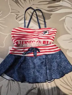 FILA 赤と青のストライプ水着 95cm未満