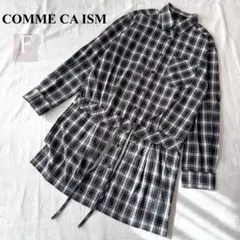 COMME CA ISM チェック チュニック シャツワンピ F