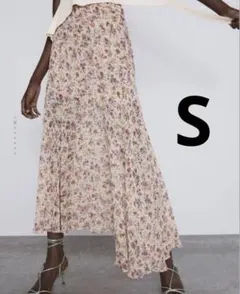 ZARA 未使用品 花柄フレアロングスカート S