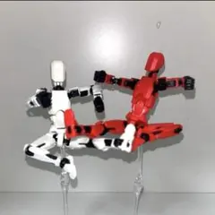 セリア　戦闘フィギュア　赤白セット　組み立て済み　デッサン