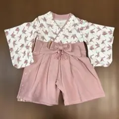 MOCMOF 折り鶴柄 袴風セットアップ ベビー袴