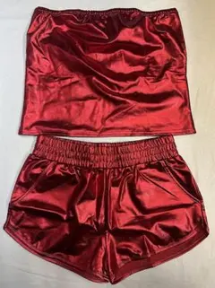 メタリックベアトップチューブトップランニングパンツタイプショートパンツ 1575