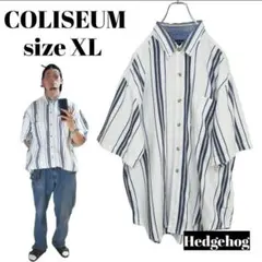 COLISEUM ヴィンテージ ストライプ ビッグ 半袖 シャツ USED古着のサムネイル