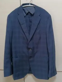 グリーンレーベルリラクシング ジャケット ネイビー系　チェック柄　М