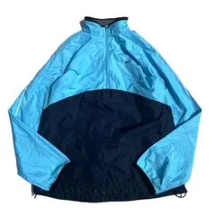 【00s】NIKE スウォッシュ ハーフジップ ナイロンジャケット ブルー XL